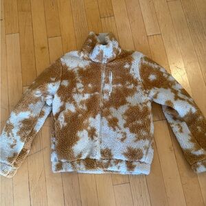 Betsey Johnson Tan and White Fleece Jacket